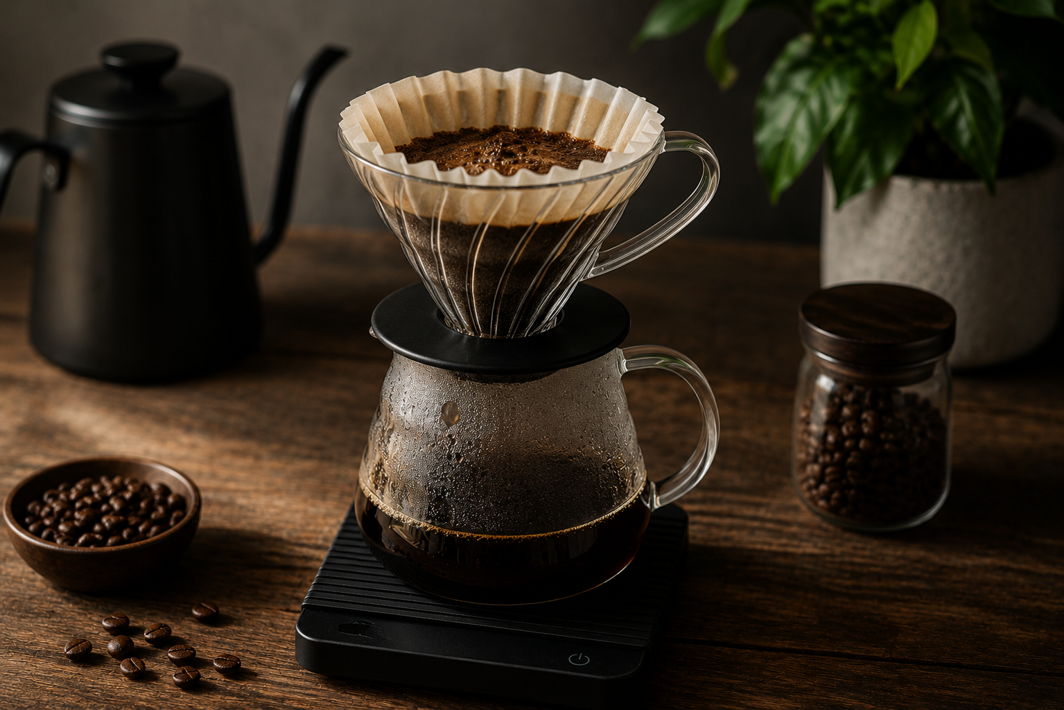 Preparación de café filtrado V60