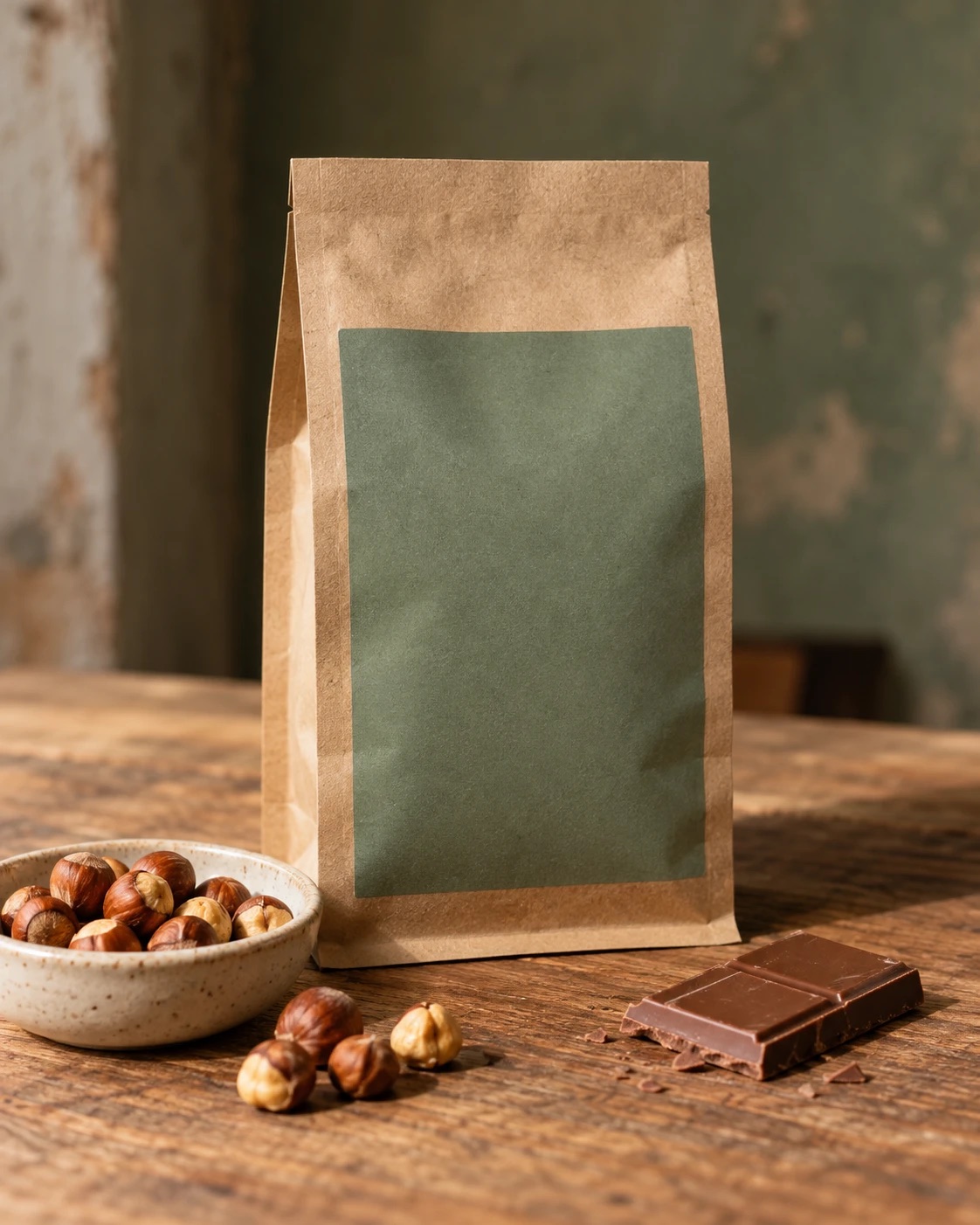 Bolsa de café Cerrado de Brasil, etiqueta verde salvia