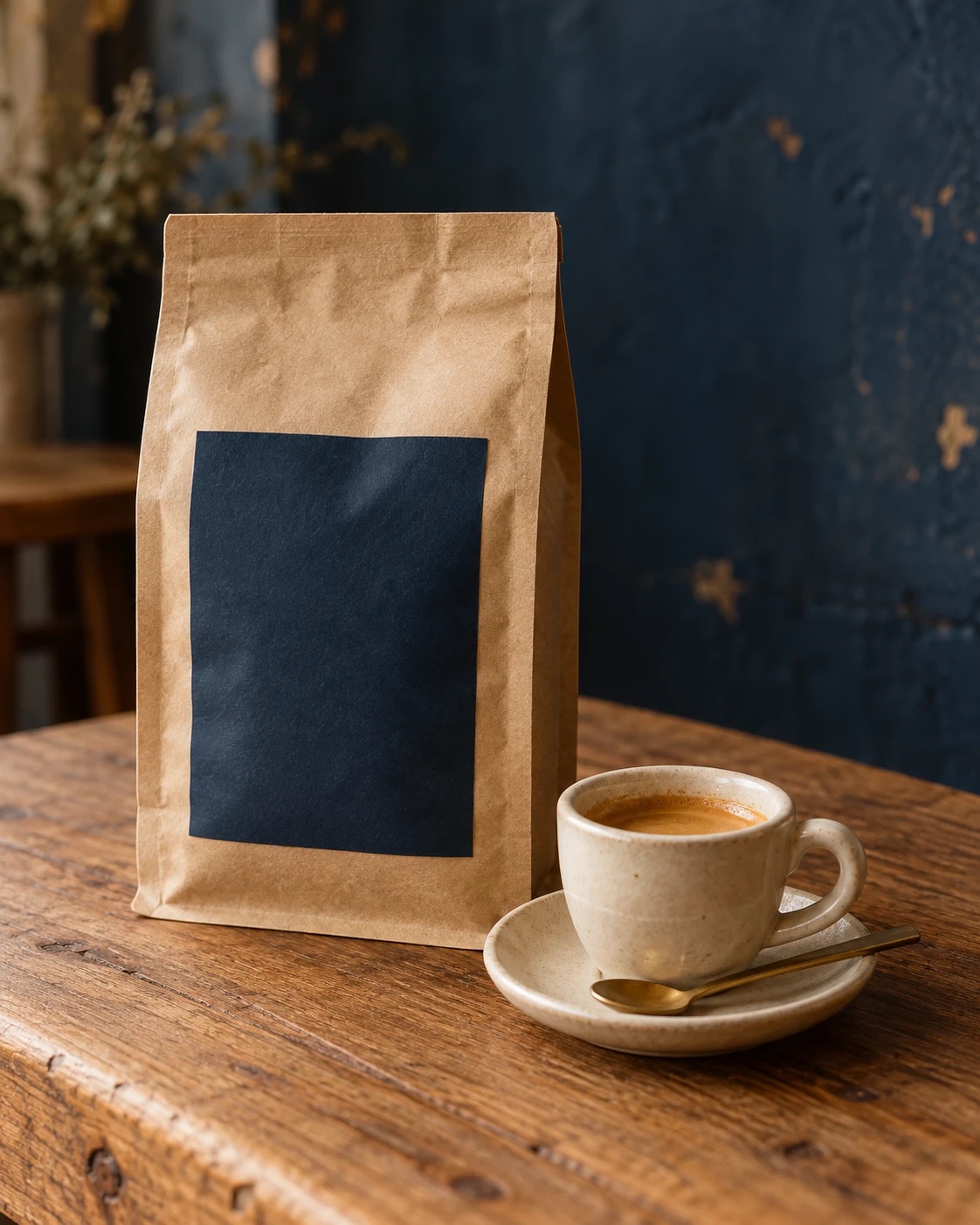 Bolsa de la mezcla Levante, etiqueta azul tinta